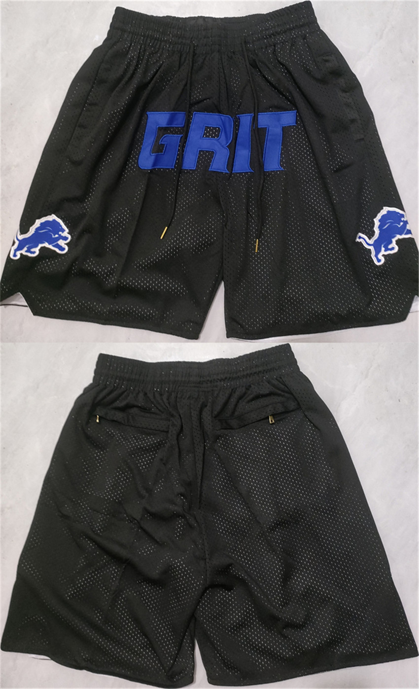 Men's Black Detroit Lions Shorts